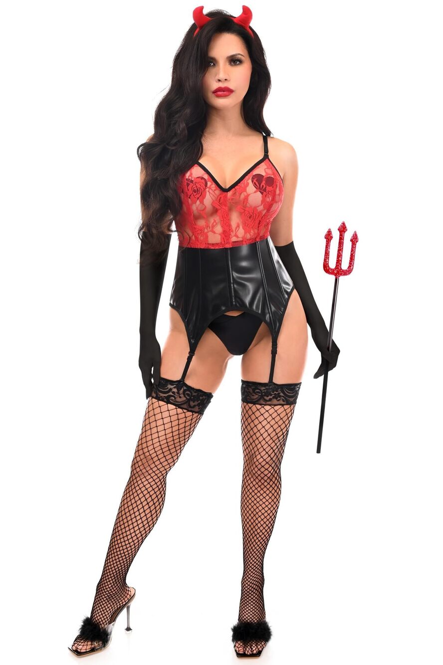 3821 Lavish 4 PC Sexy Devil Lingerie Costume 2X